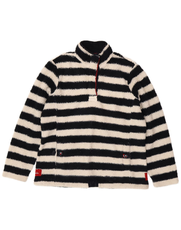 Damski sweter polarowy Joules Oversize UK 14, duży, czarny, poliestrowy w paski