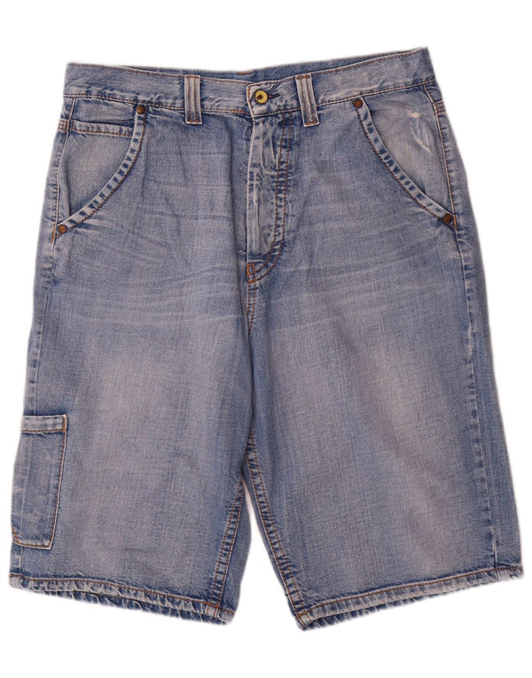 Męskie spodenki jeansowe Benetton Cargo W34, duże, niebieskie, bawełniane