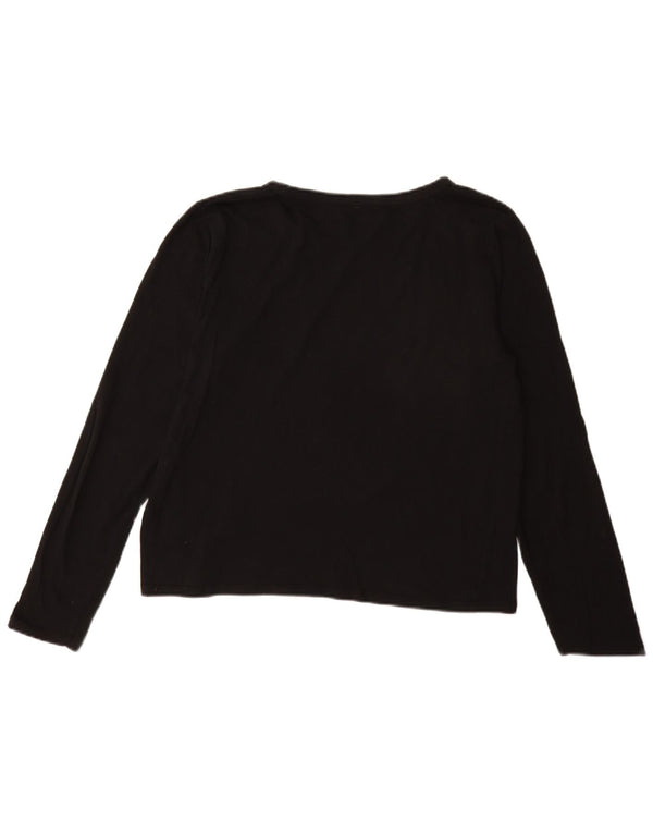 Damski top z długim rękawem Zara UK 18 XL, czarna bawełna