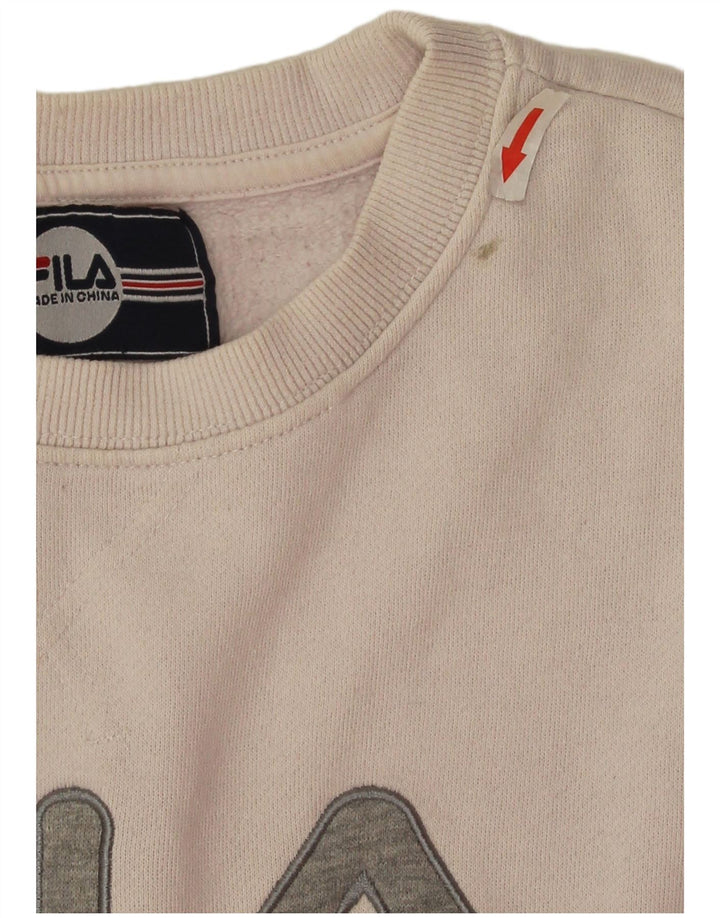 Damska bluza typu oversize typu Crop Fila UK 16, duża w kolorze złamanej bieli