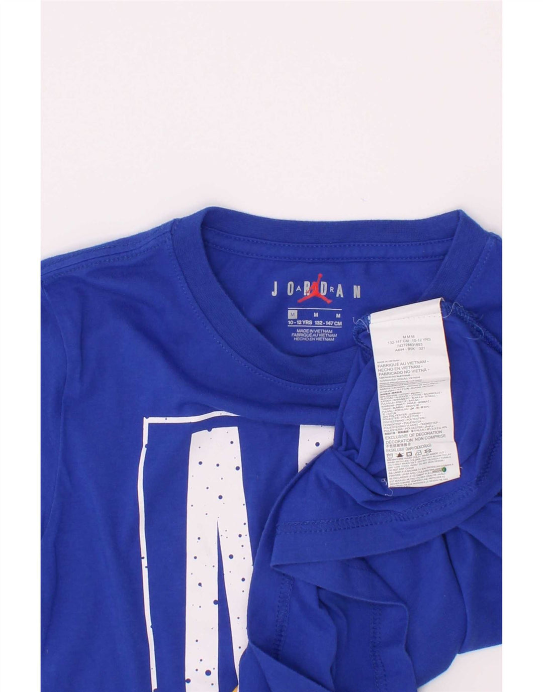 Chłopięcy T-shirt z grafiką Jordan, 10-11 lat, średni niebieski, bawełniany