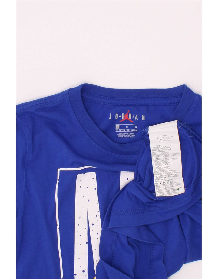 Chłopięcy T-shirt z grafiką Jordan, 10-11 lat, średni niebieski, bawełniany