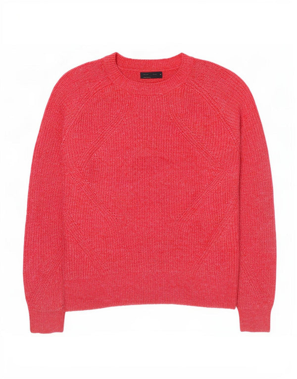 Marks & Spencer Damski sweter z okrągłym dekoltem, UK 14, średni, różowy, nakrapiany