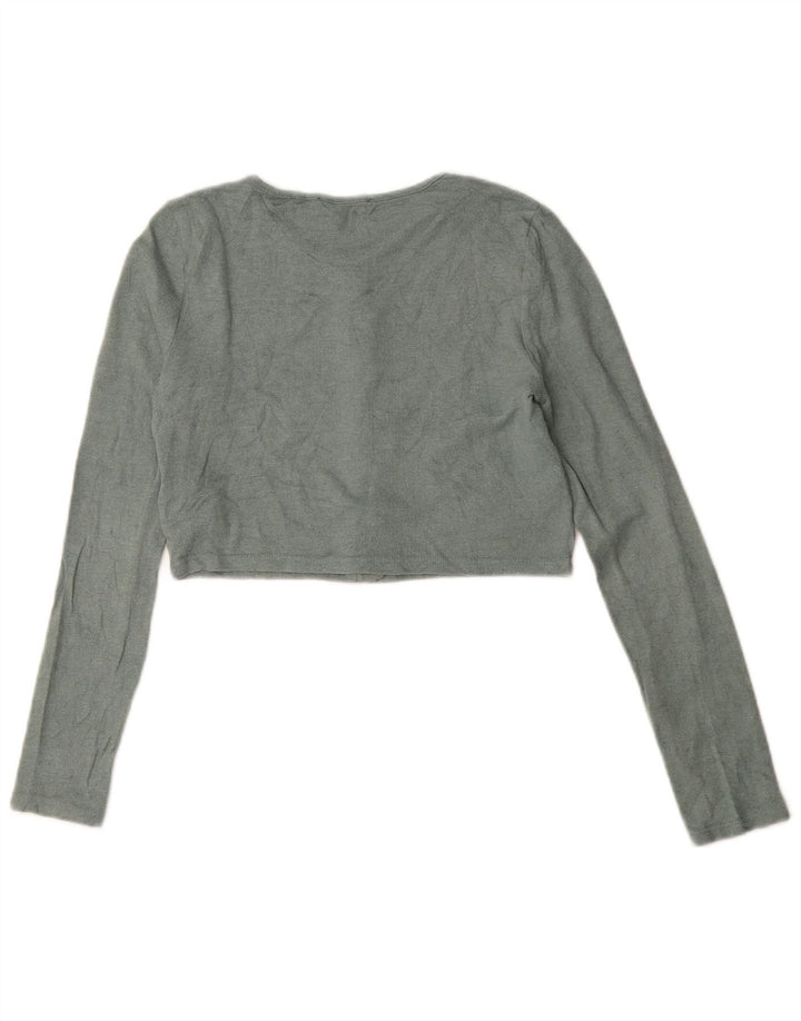 Sweter damski Zara Crop Cardigan UK 12 Średni zielony wiskoza