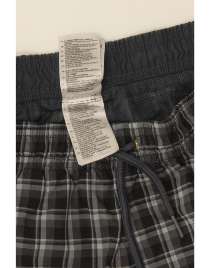 Męskie spodenki kąpielowe Adidas, średnioszare, poliestrowe w kratkę