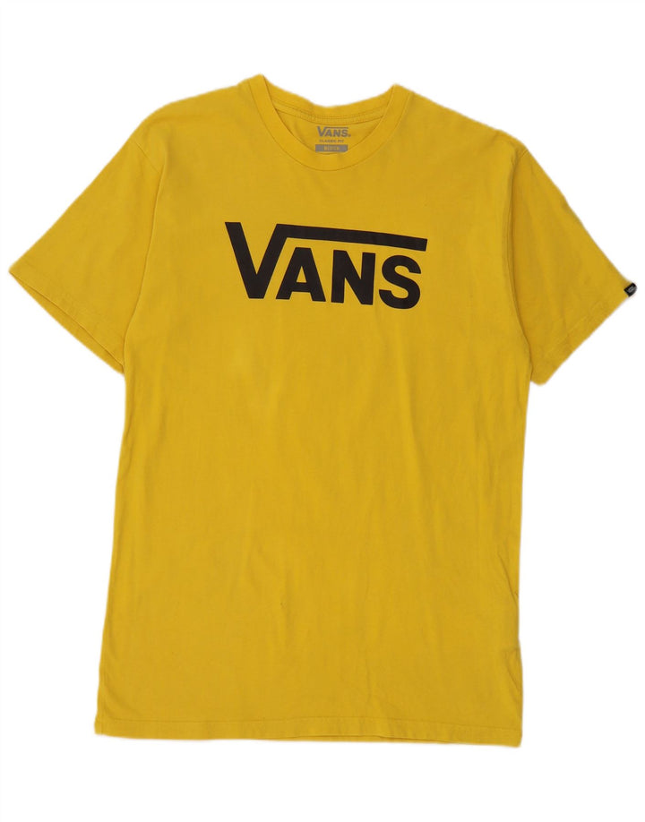 Męski T-shirt Vans o klasycznym kroju z grafiką, średni żółty, bawełniany