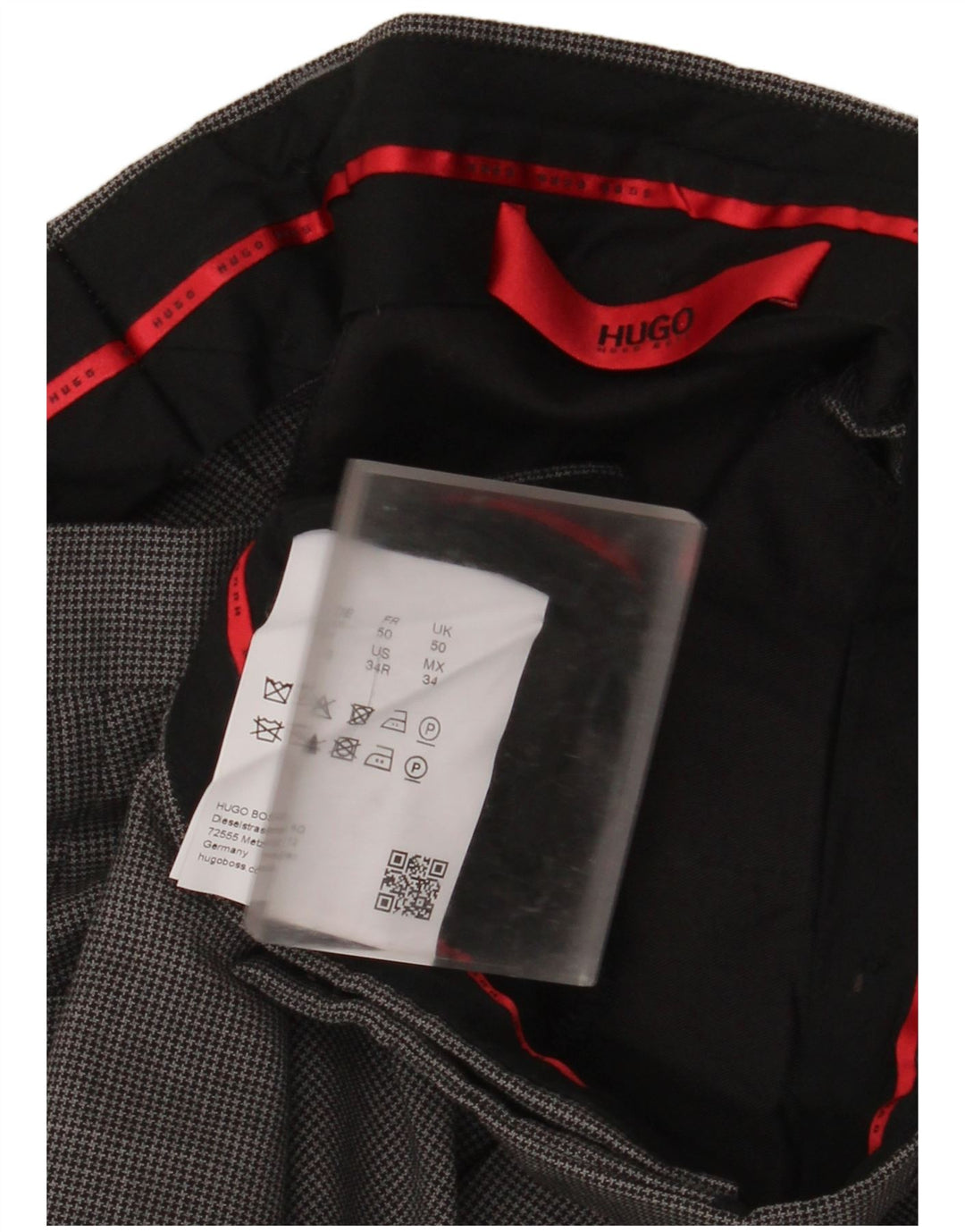 Spodnie męskie Hugo Boss IT 50 Large W34 L31 Szare pepitkę