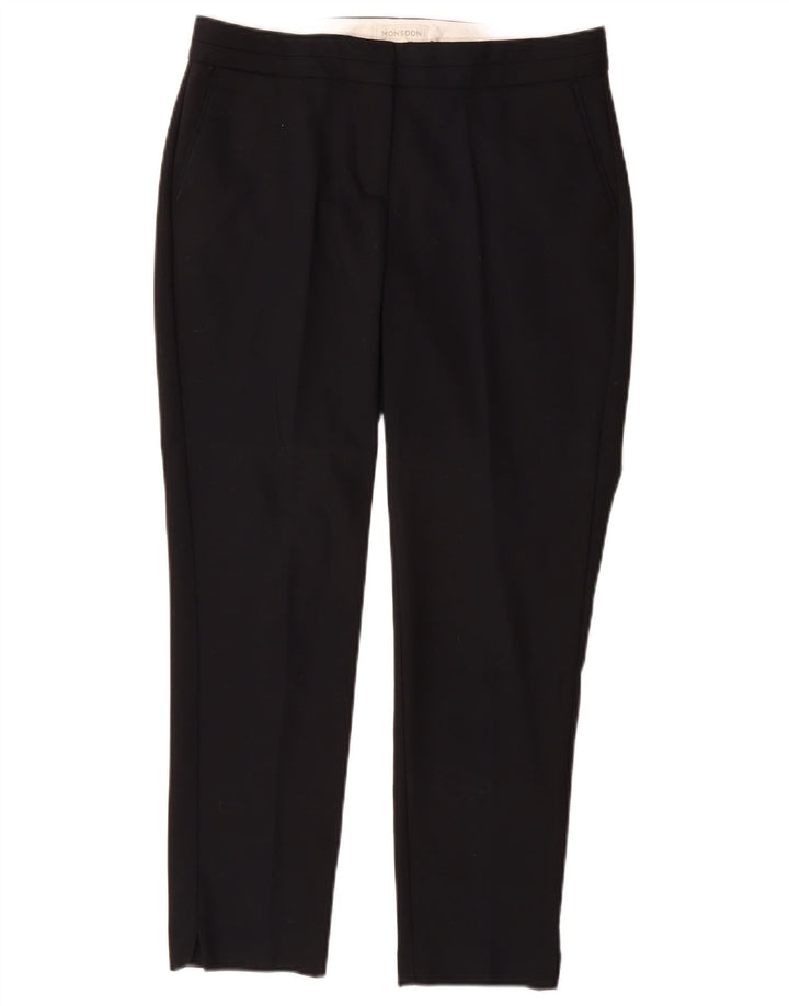 MONSOON Womens Slim Suit Trousers UK 8 Small W28 L25 Black Polyester