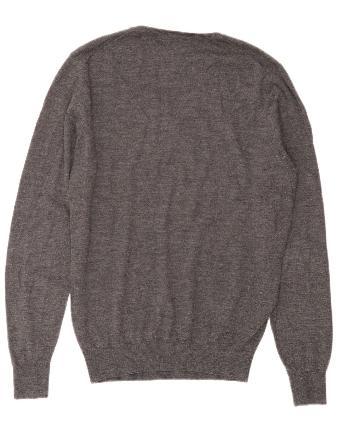 Męski sweter Massimo Dutti z dekoltem w kształcie litery V, duży, szary, wełniany