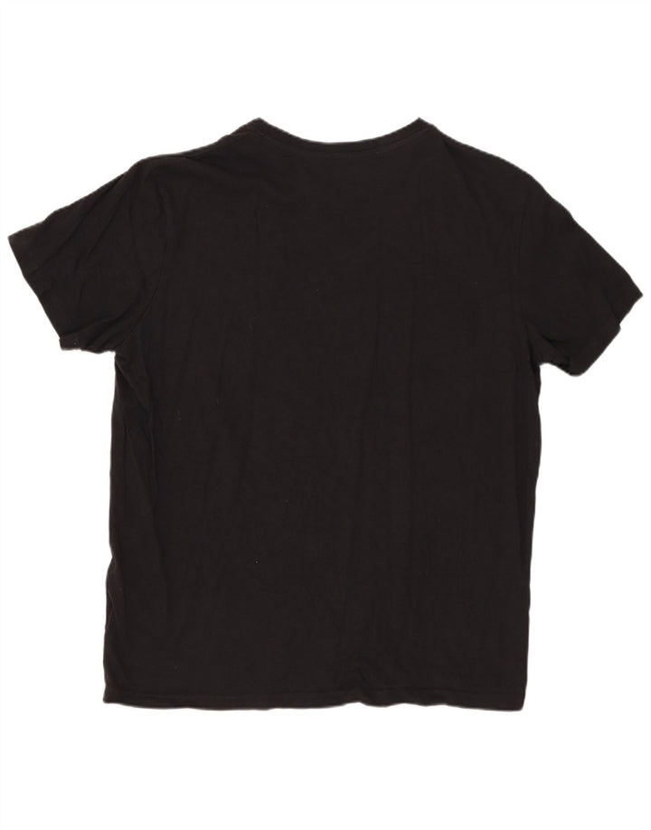 Męska koszulka z grafiką JACK & JONES, średnia czarna, bawełniana