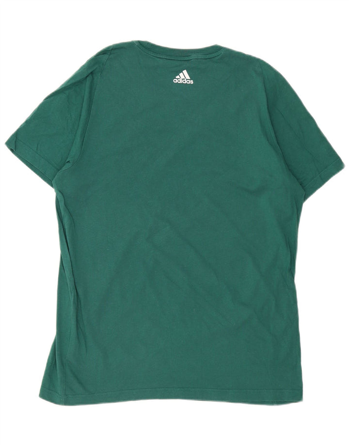 Męski T-shirt z grafiką ADIDAS, duży, zielony, bawełniany