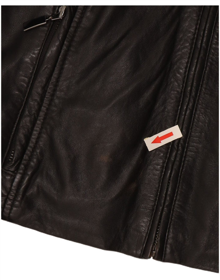 Damska kurtka skórzana Esprit UK 14, duża czarna skóra