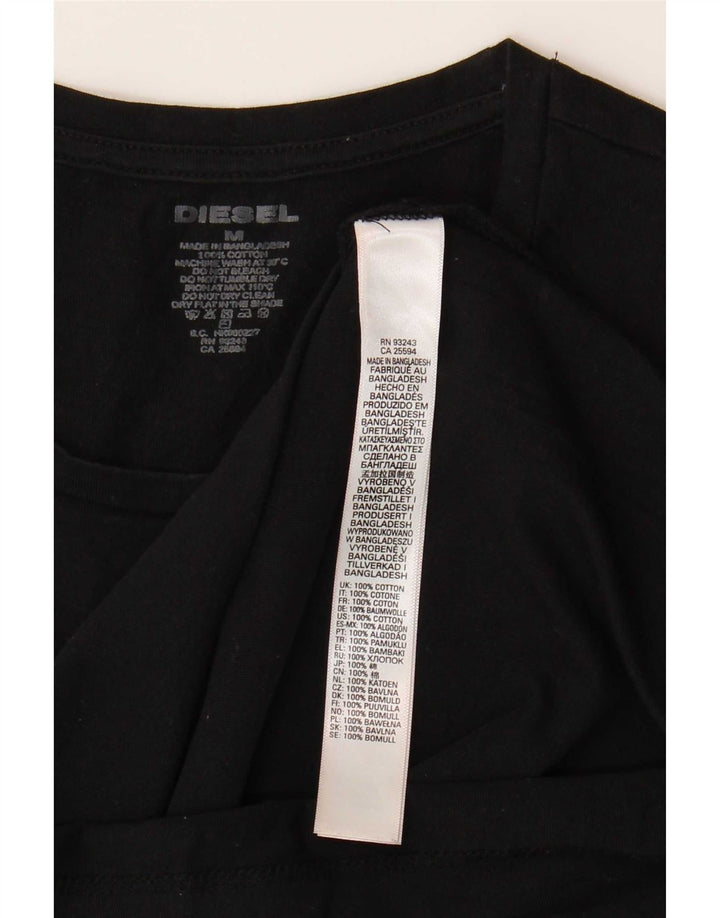 T-shirt męski Diesel, średni czarny, bawełniany