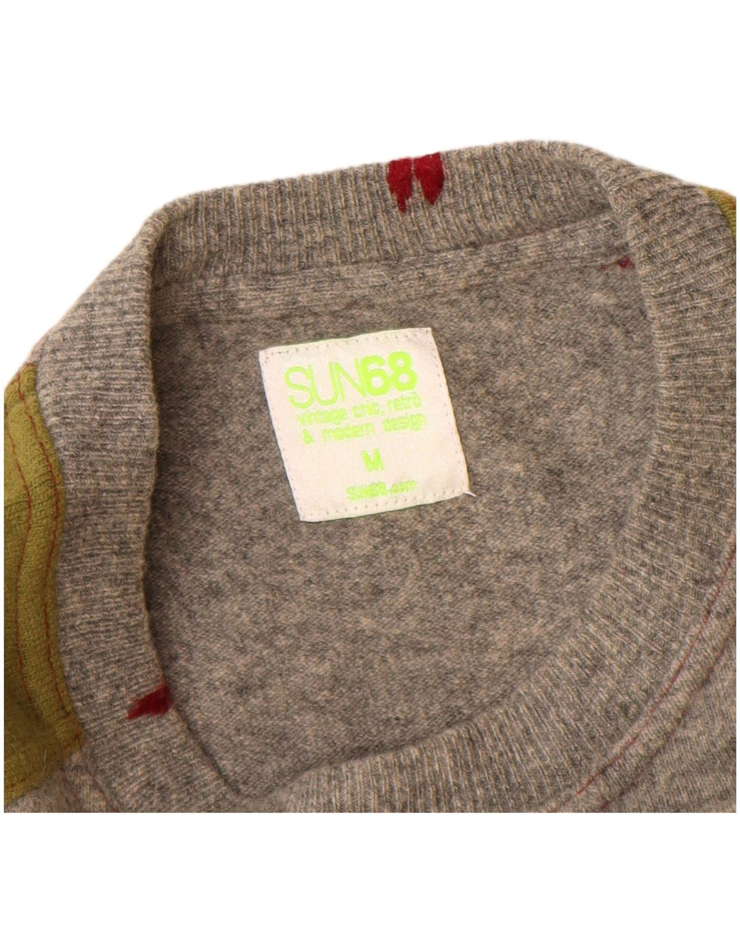 Damski sweter Sun68 z dekoltem w łódkę, UK 14, średni szary, blok kolorów
