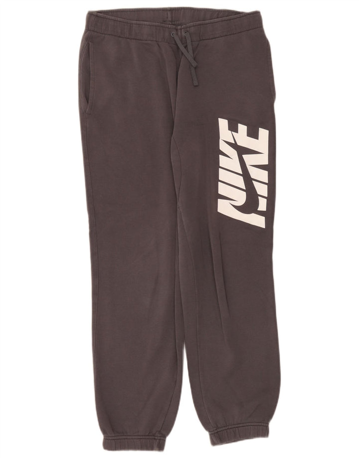 Męskie spodnie dresowe Nike z grafiką, średnioszare, bawełniane