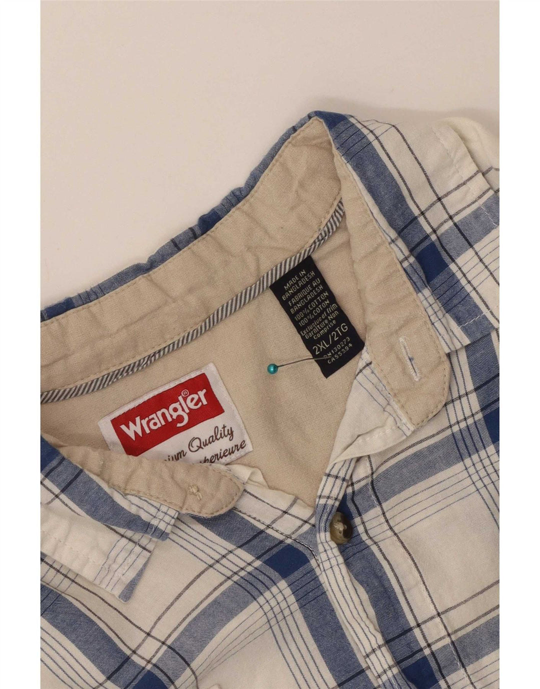 Koszula męska Wrangler 2XL, bawełniana w białą kratkę