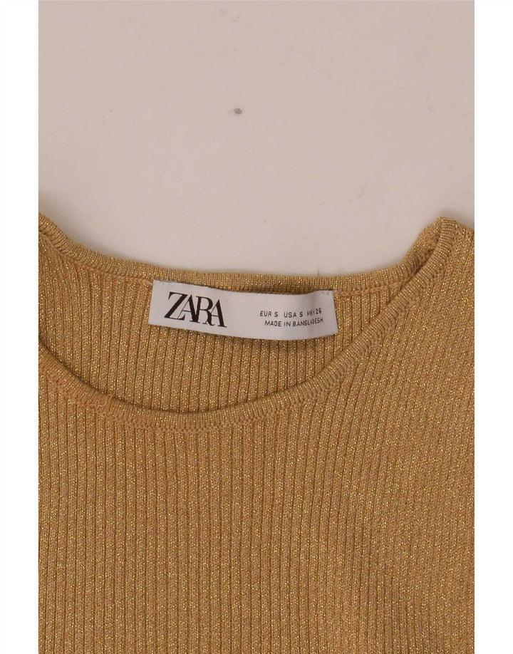 Damski krótki top Zara UK 8 Small Beige