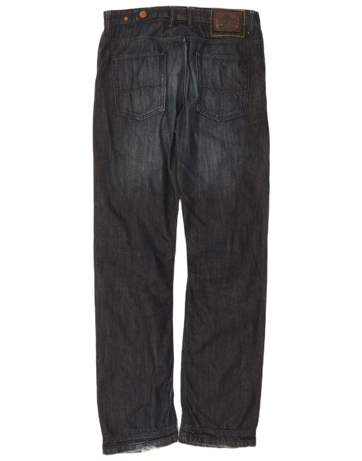 Męskie proste dżinsy Superdry W34 L34 Granatowa bawełna
