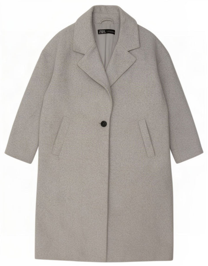 Damski płaszcz oversize z rękawem 3/4 Zara UK 14 Średni szary Poliester