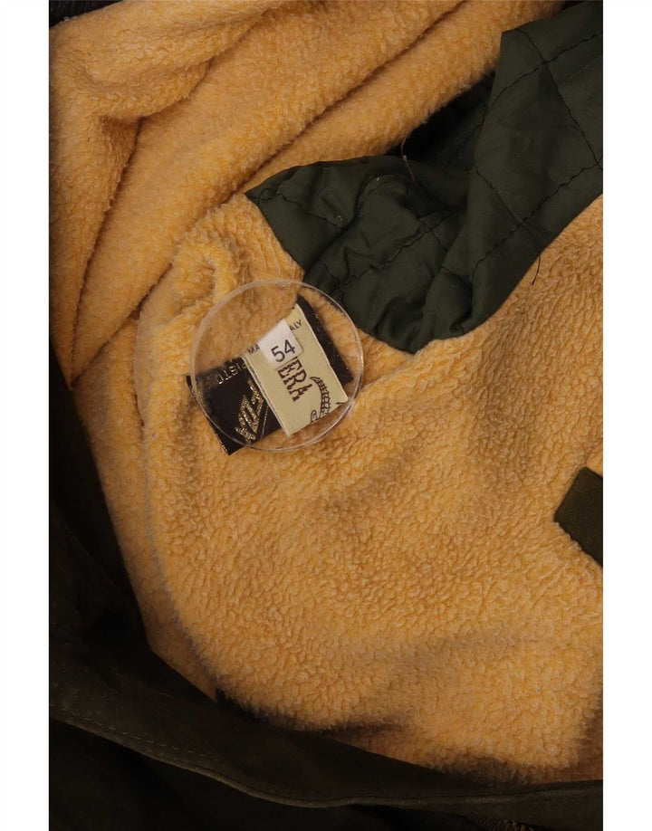 Zamszowa kurtka męska w stylu vintage IT 54 2XL Skóra khaki