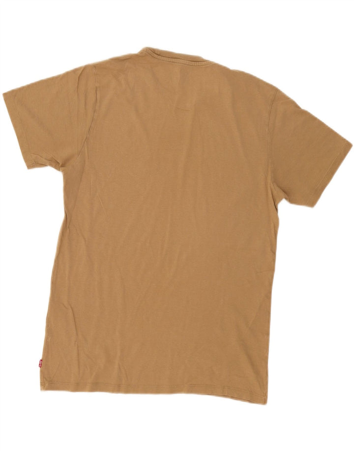 Męski T-shirt z grafiką Levi's Top, średnio beżowy, bawełniany