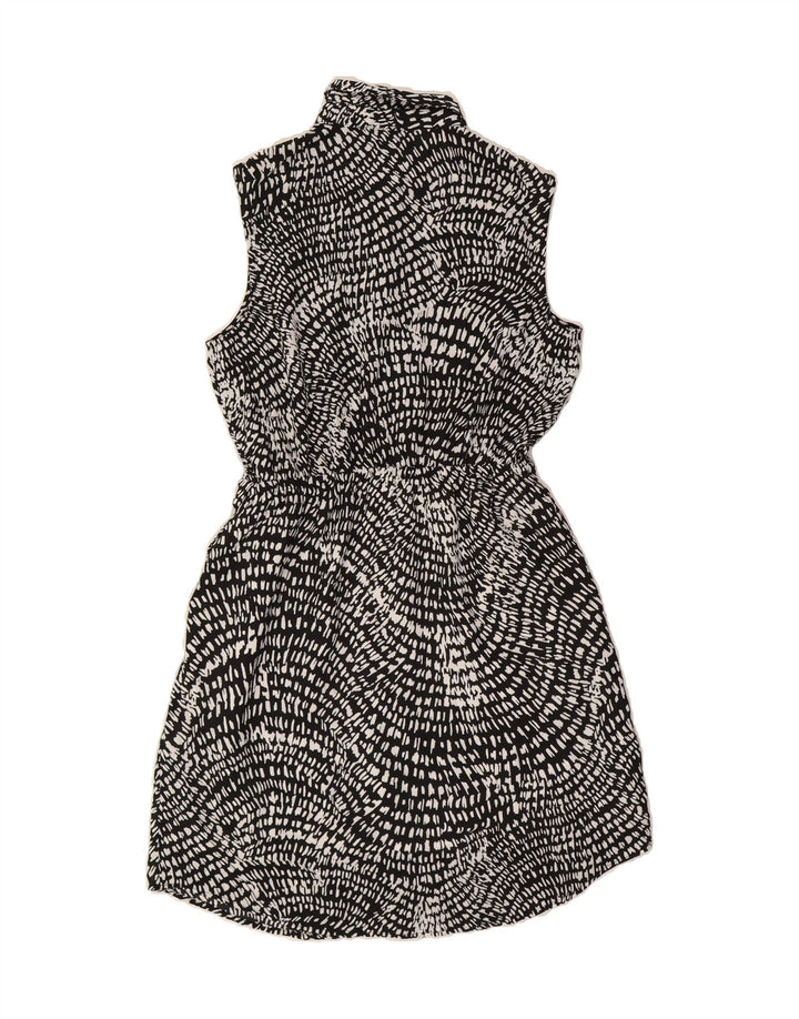 MOSSIMO Womens Sleeveless Shirt Dress UK 14 Medium Black Spotted Polyester Vintage Mossimo and Second-Hand Mossimo from Messina Hembry 