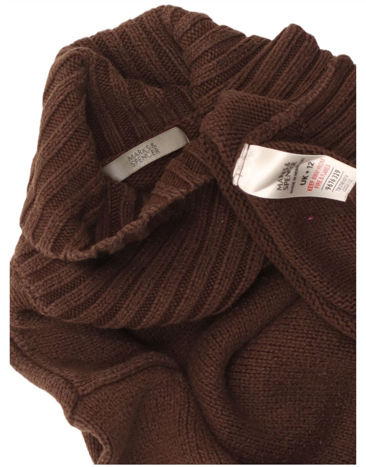 Marks & Spencer Damski sweter z okrągłym dekoltem, UK 12, średni brąz