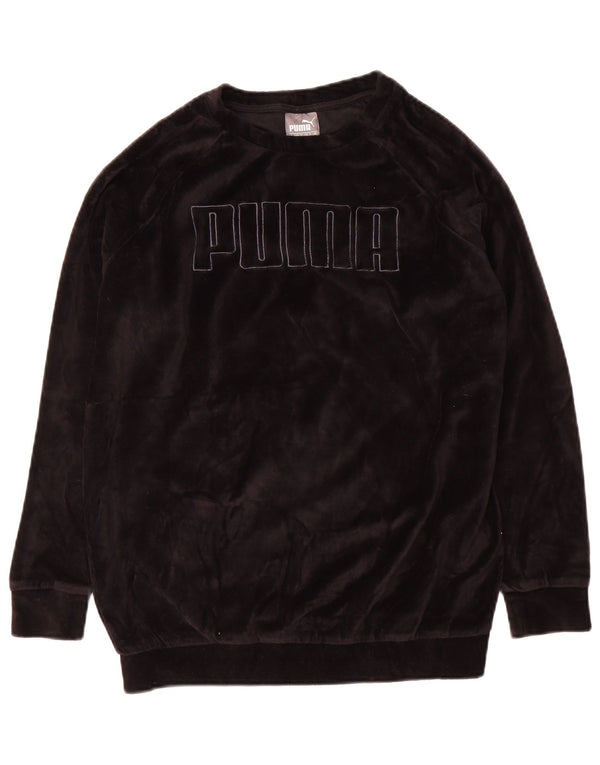Damska bluza Puma Graphic Velour Jumper UK 12 Średnia czarna bawełna