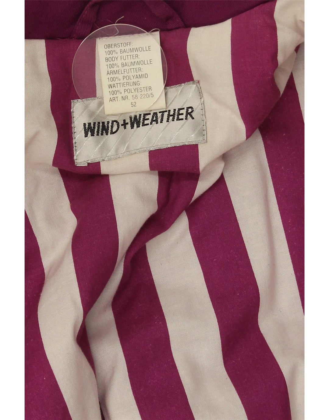 Vintage damski płaszcz wiatrówka EU 52 4XL fioletowa bawełna