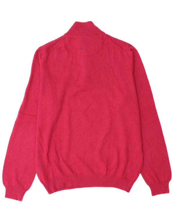 Męski sweter zapinany na zamek Massimo Dutti, średnioróżowy, bawełniany