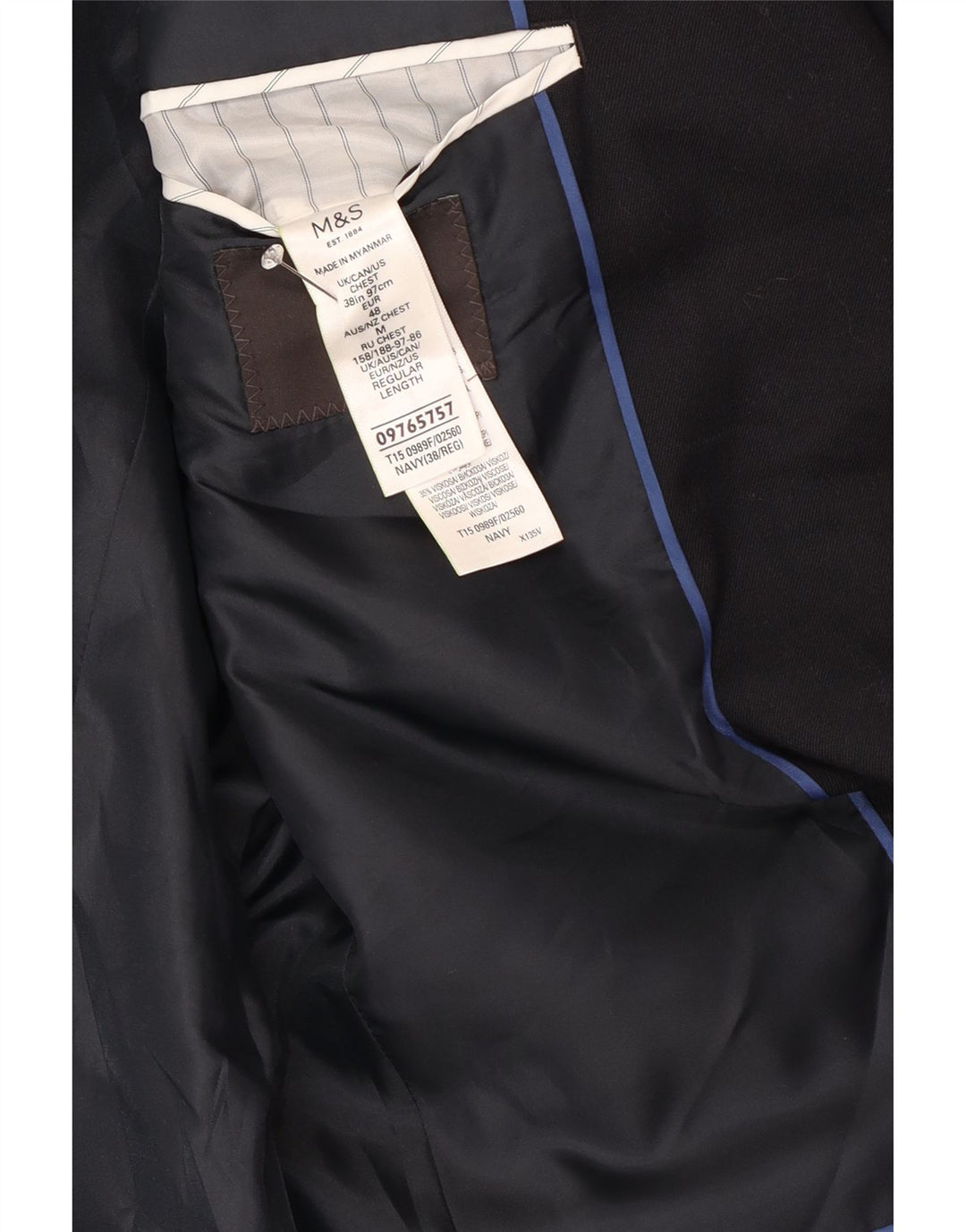 Marks & Spencer Męska marynarka zapinana na 2 guziki, UK 38, średni granat