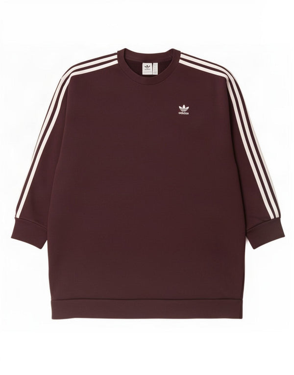 Damska bluza dresowa Adidas Oversized Sweter Dress UK 12 Średni Burgund