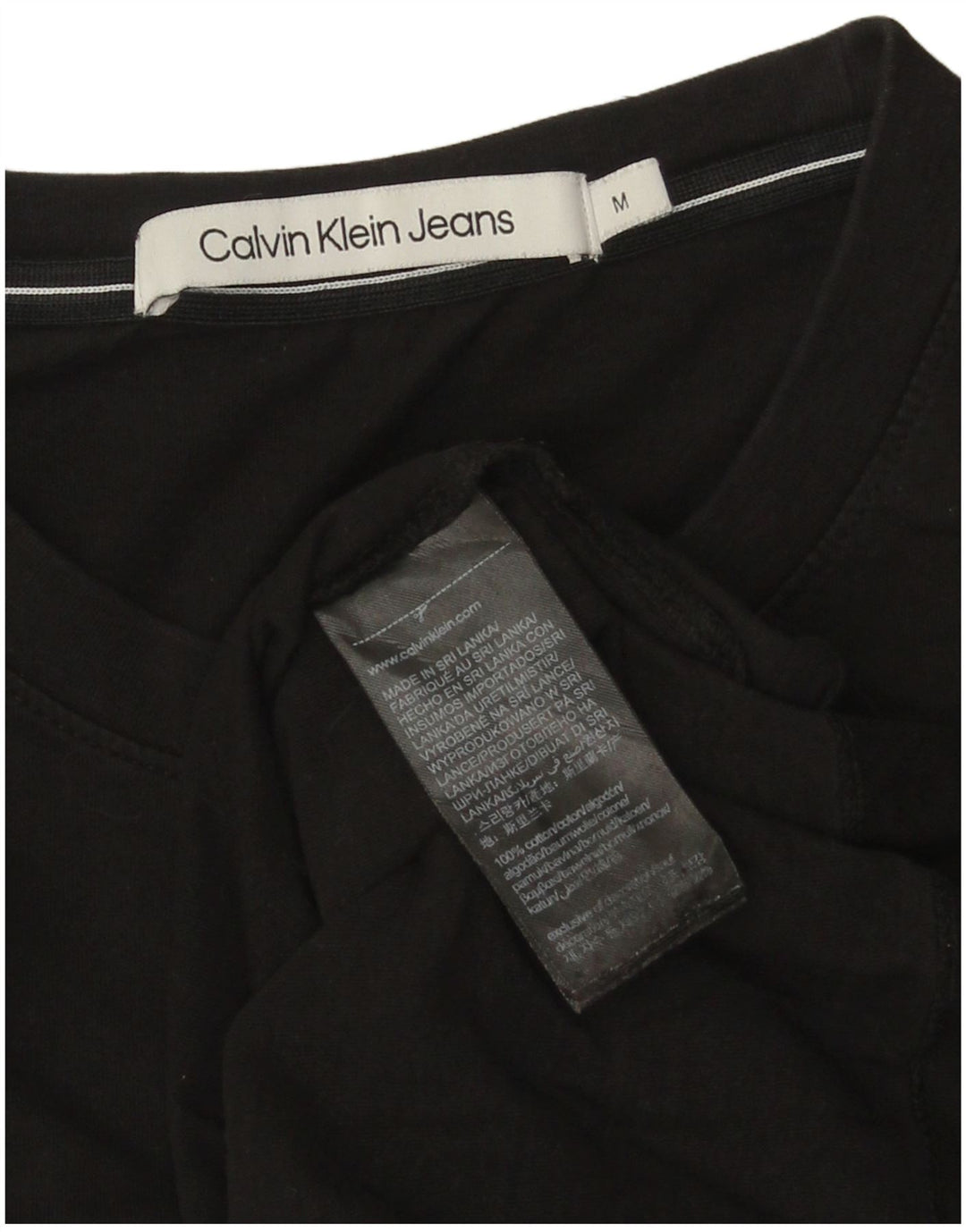 CALVIN KLEIN JEANS Męski T-shirt Top, średni czarny, bawełniany