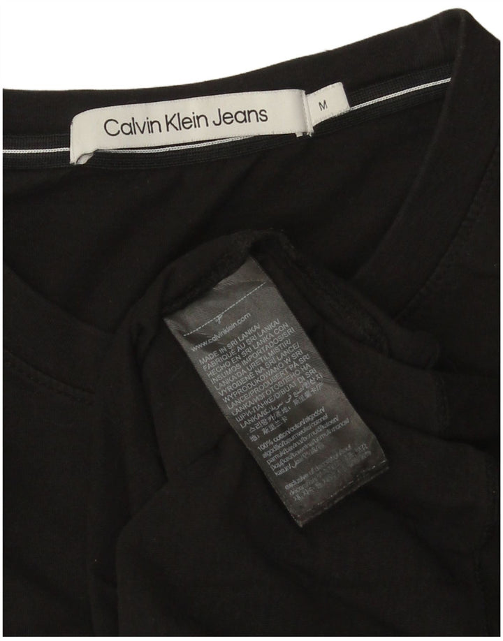 CALVIN KLEIN JEANS Męski T-shirt Top, średni czarny, bawełniany