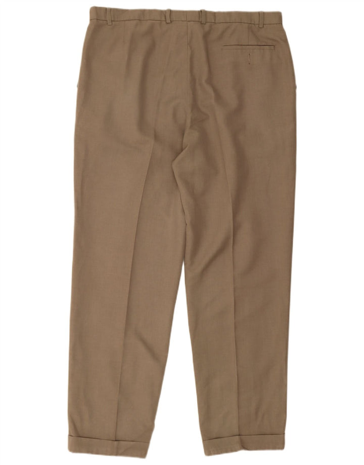 Marks & Spencer Męskie spodnie garniturowe W40 L32 Khaki Poliester