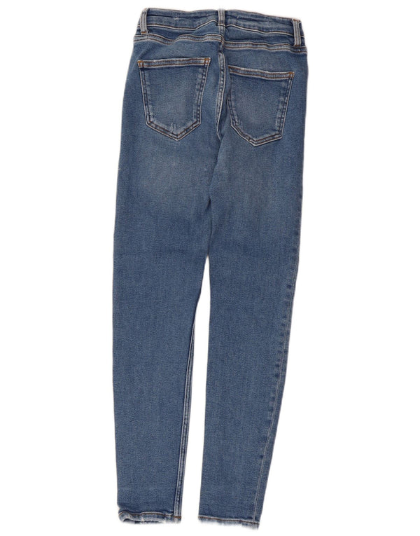 Damskie dżinsy rurki Zara w trudnej sytuacji EU 36 XS W26 L27 Niebieskie