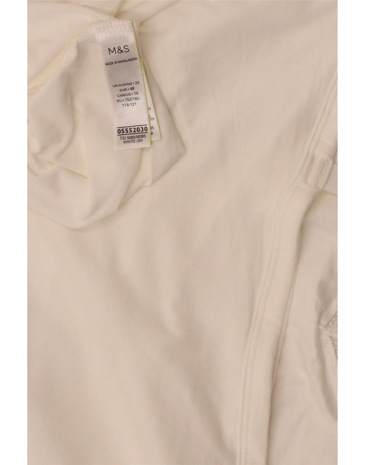 Marks & Spencer Krótki top damski na ramiączkach UK 20 2XL Biała bawełna