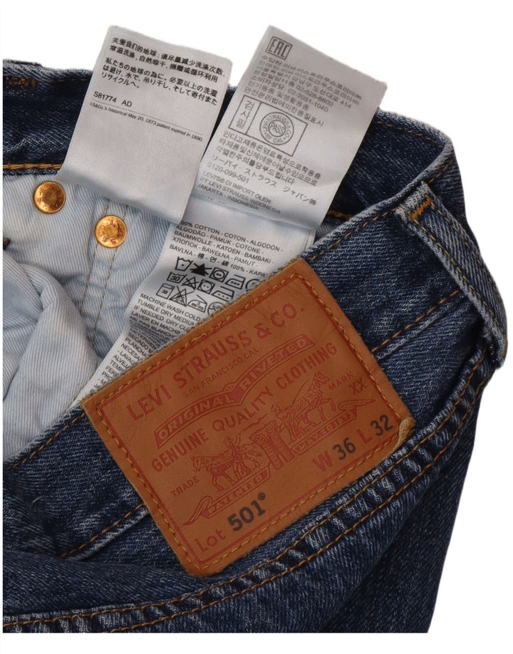 Męskie dżinsy Levi's 501 Straight W36 L32 Niebieskie bawełniane