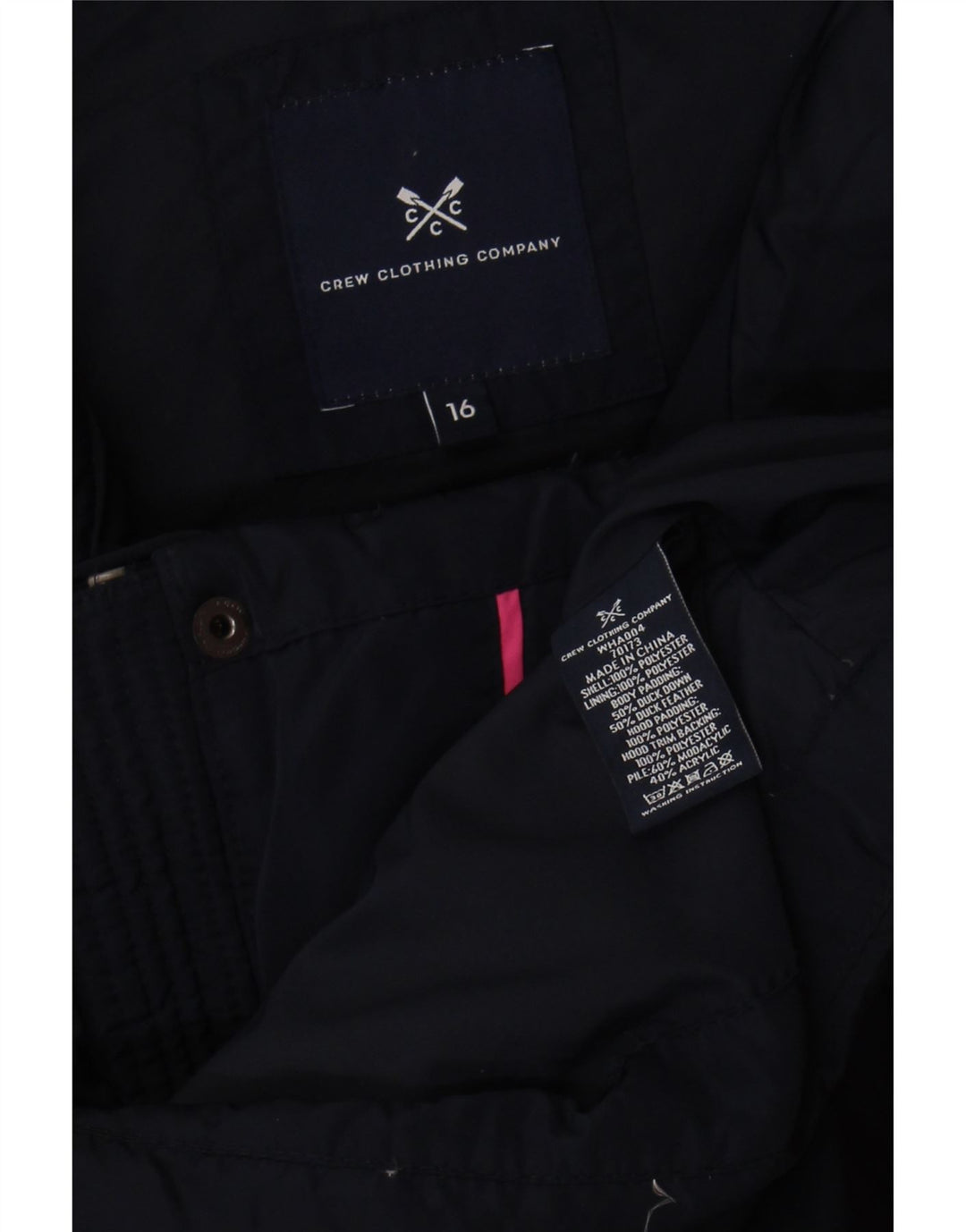 Crew Clothing Damska kamizelka regularna UK 16, duża, granatowa, poliester