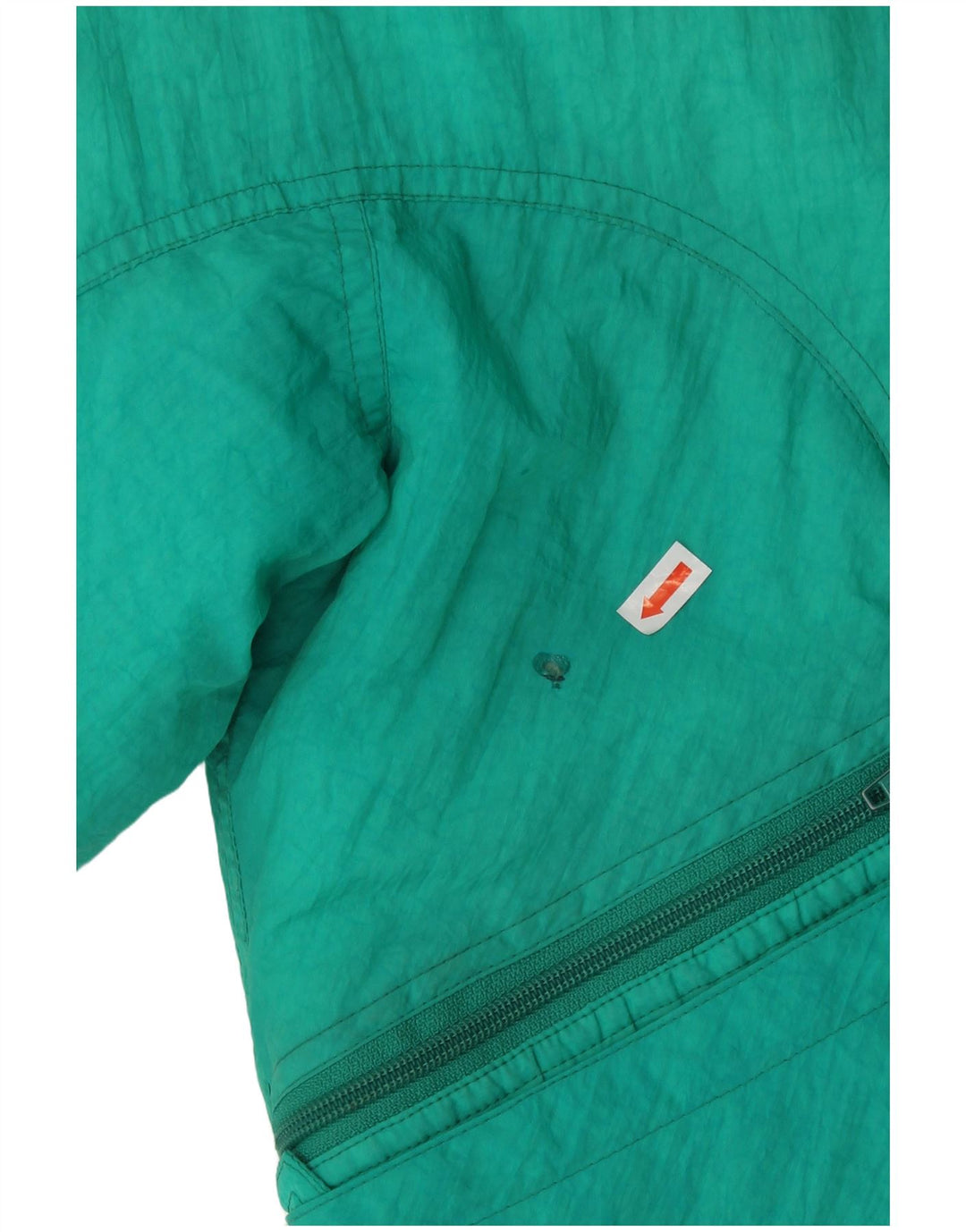 Dziewczęca, oversize'owa kurtka narciarska Belfe z grafiką 10-11 lat, zielona poliamid, lata 80