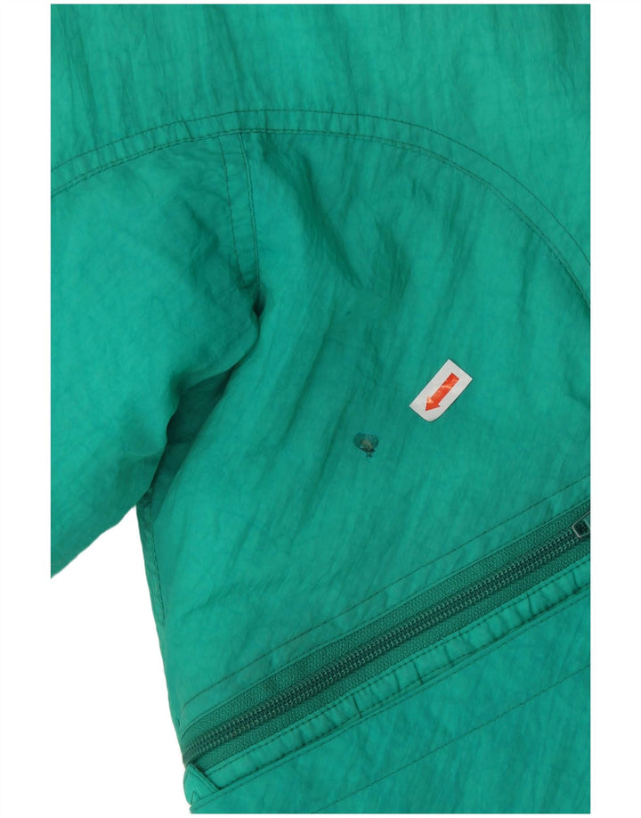 Dziewczęca, oversize'owa kurtka narciarska Belfe z grafiką 10-11 lat, zielona poliamid, lata 80