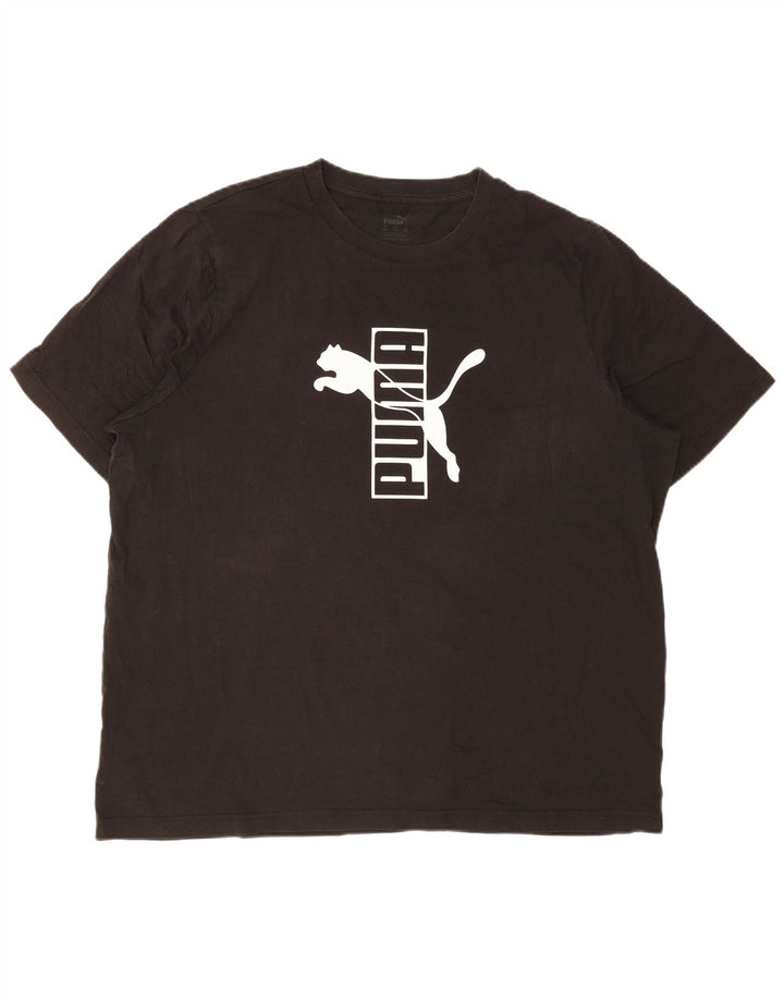 Męska koszulka z grafiką Puma, 2XL, czarna, bawełniana