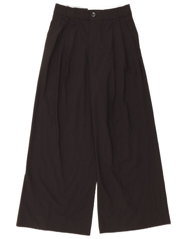 Damskie spodnie chino z szerokimi nogawkami Zara XS W24 L27 Czarny poliester