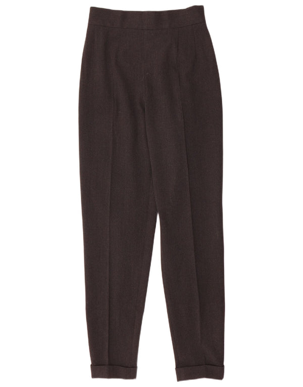 Damskie zwężane spodnie garniturowe Sportmax z wysokim stanem UK 12 Medium W26 L30 Szare
