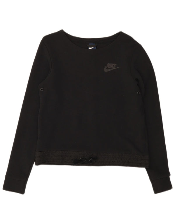 Damska bluza Nike Crop Jumper UK 10, mała, czarna bawełna