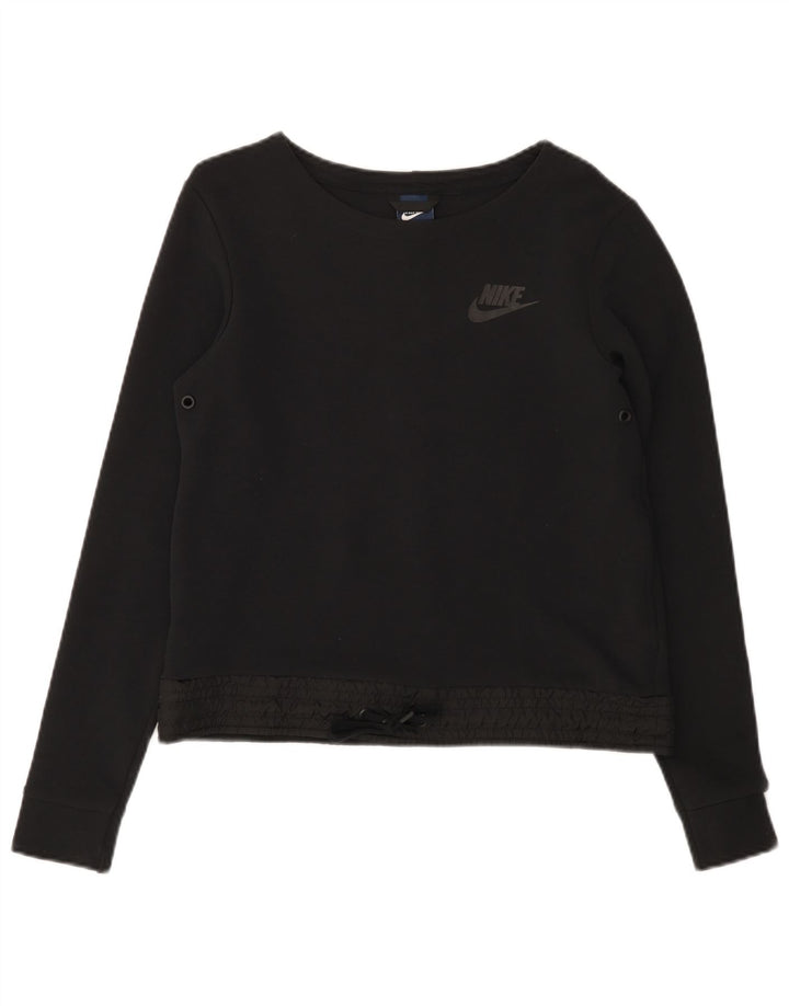 Damska bluza Nike Crop Jumper UK 10, mała, czarna bawełna