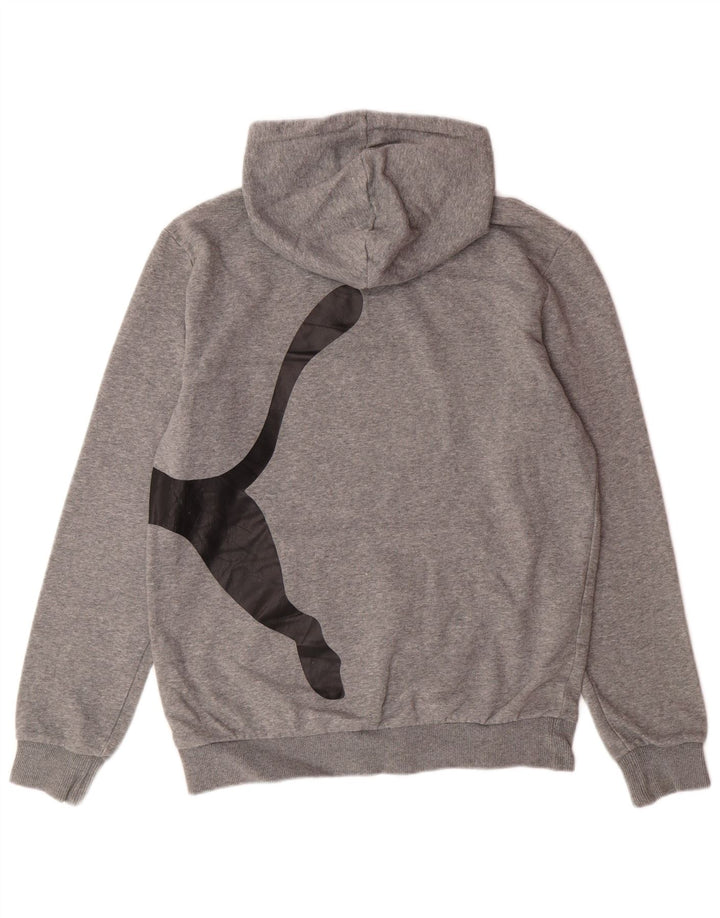 Męski sweter z kapturem i grafiką PUMA, mały, szary, bawełniany