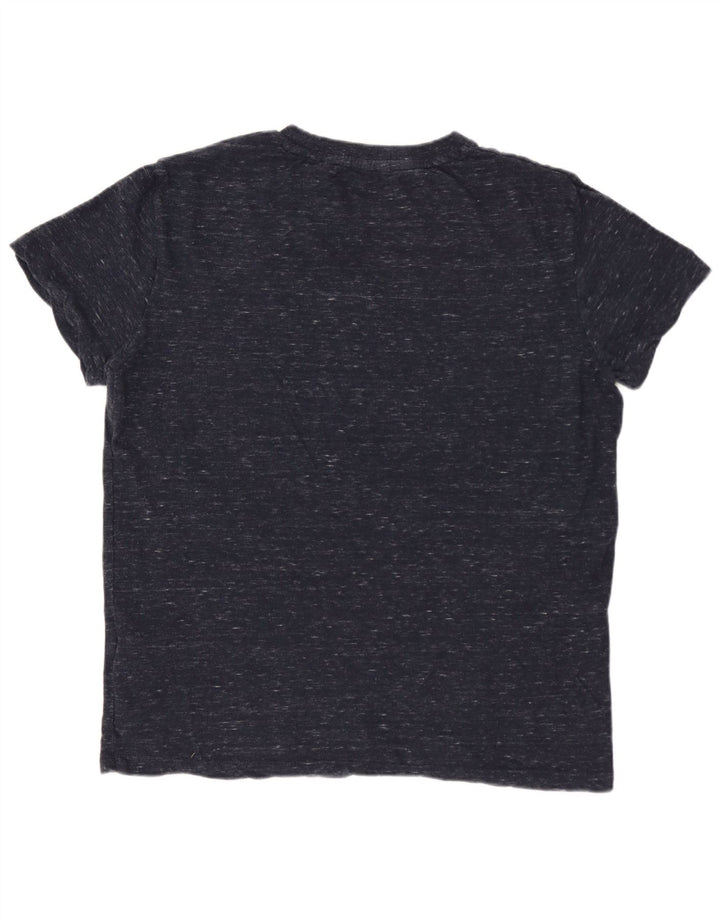 SUPERDRY Męski T-shirt Top Średni Granatowy Bawełniany Nakrapiany