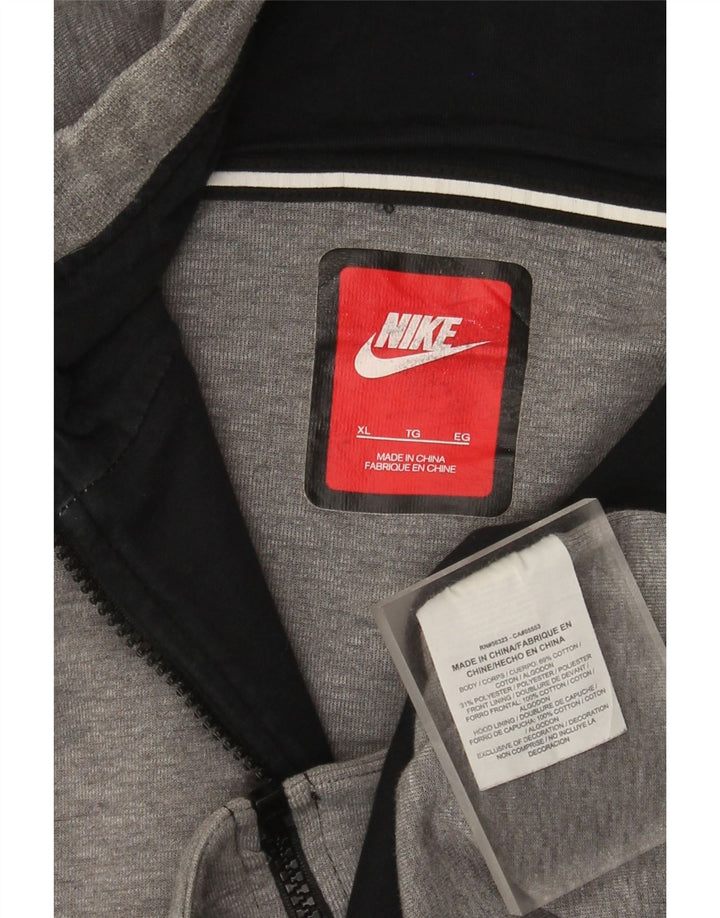 Męski sweter z kapturem i zamkiem błyskawicznym Nike XL, szara bawełna