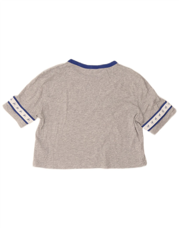 CALVIN KLEIN Damski t-shirt z grafiką Crop Top UK 6 XS, szary, bawełniany